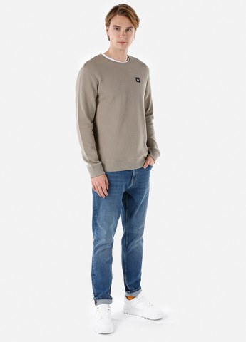 Сіро-бежевий світшот Colin's однотонний нашивки (284189334)