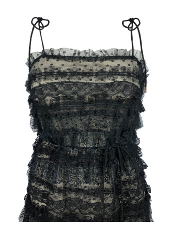 Чорна вечірня міді сукня на бретелях з відкритою спиною, з відкритими плечима Elliatt однотонна