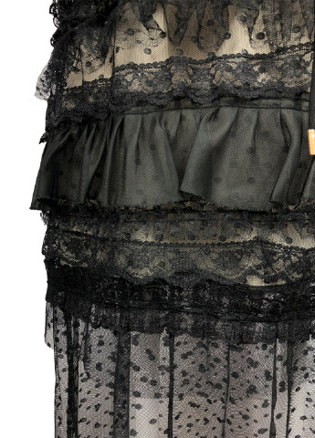 Черное вечернее миди платье на бретелях с открытой спиной, с открытыми плечами Elliatt однотонное