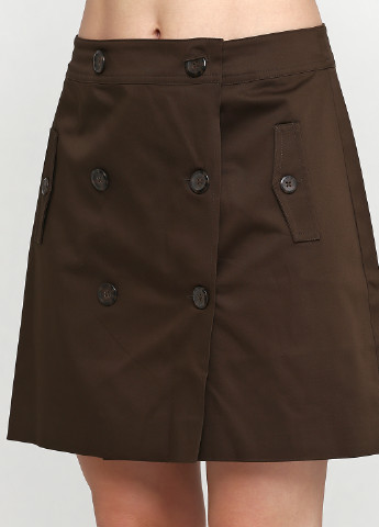 Оливковая (хаки) кэжуал однотонная юбка Camaieu карандаш