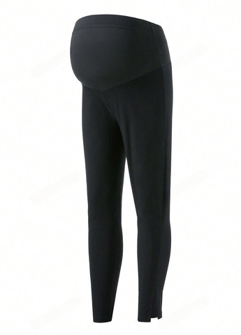 Черные демисезонные леггинсы для беременных SHEIN