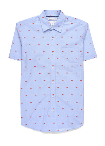 Голубой кэжуал рубашка с рисунком Amazon
