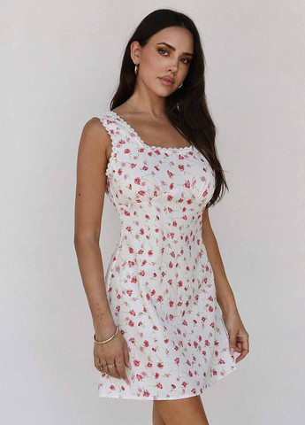 Білий кежуал сукня а-силует SHEIN з квітковим принтом