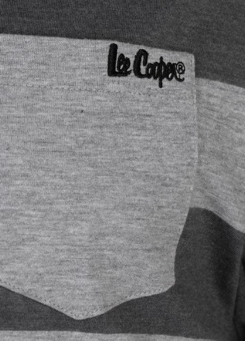Серая футболка-поло для мужчин Lee Cooper в полоску