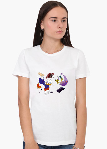 Футболка женская Скрудж Макдак Утиные истории (Scrooge McDuck) Белый (8976-2025) XXL MobiPrint - (216299766)