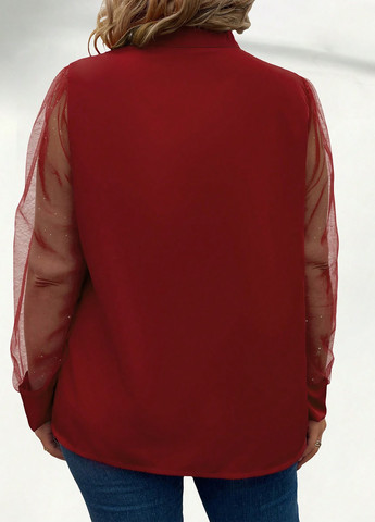 Тёмно-красная блуза SHEIN
