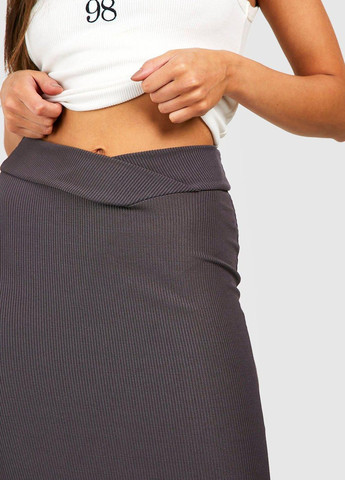 Темно-серая кэжуал однотонная юбка Boohoo