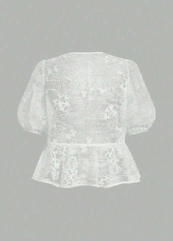 Белая блуза с баской SHEIN