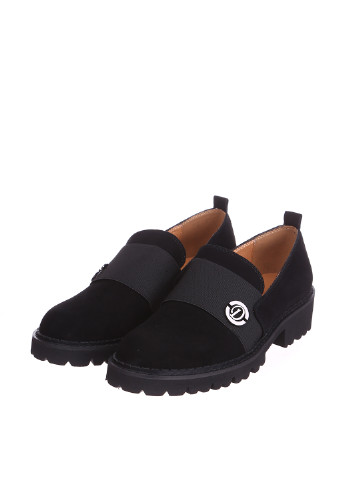Черные женские кэжуал туфли с пряжкой без каблука - фото