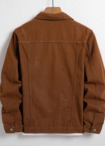 Коричневая демисезонная куртка куртка-пиджак SHEIN