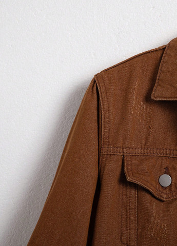 Коричневая демисезонная куртка куртка-пиджак SHEIN