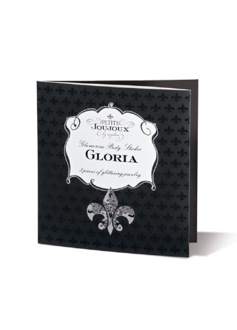 Пэстис из кристаллов Gloria set of 3 - Black/Pink, украшение на грудь и вульву Petits Joujoux (255459617)