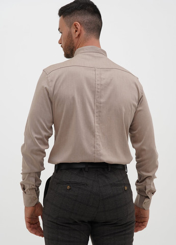 Бежевая классическая рубашка однотонная Trend Collection