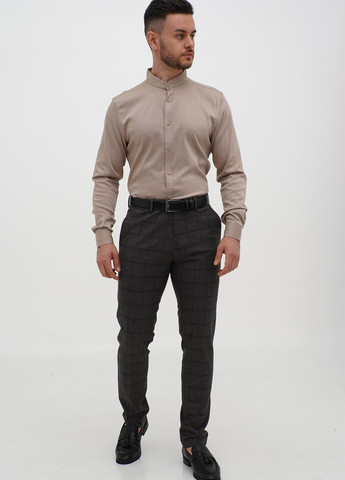 Бежевая классическая рубашка однотонная Trend Collection