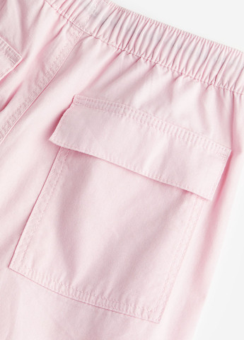 Светло-розовые кэжуал демисезонные прямые брюки H&M