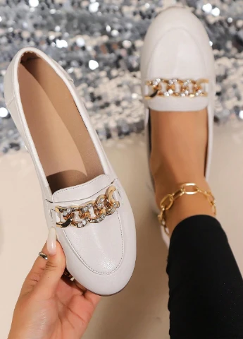 SHEIN Туфлі лофери білий з штучна шкіра, китай — літо (332111702)
