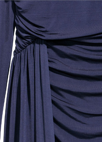 Темно-синее праздничный платье с драпировкой H&M однотонное
