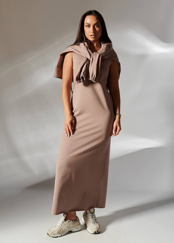 Бежева кежуал, спортивна сукня сукня-майка LibeAmore однотонна