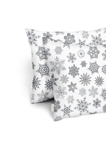 Евро комплект RANFORS GRAPHITE SNOWFLAKES GREY (пододеяльник 200х220 см, простынь 180х200х20 см, наволочка 2 шт 50х70 см) Cosas (251413587)
