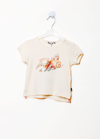 Светло-бежевая летняя футболка с коротким рукавом Gulliver baby