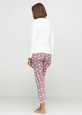 Светло-бордовый демисезонный комплект утепленный (лонгслив, брюки) Fawn Pijama