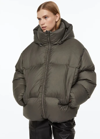 Сіро-зелений демісезонний Пуховик H&M
