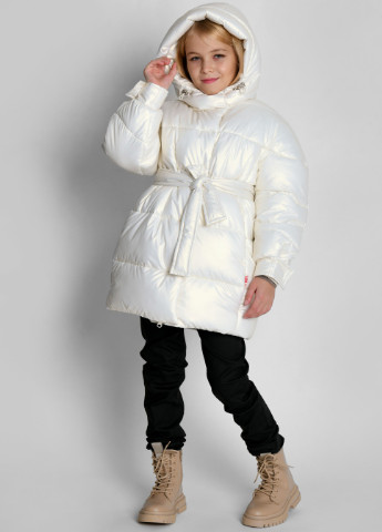 Молочная зимняя пуховая куртка для девочек от 6 до 17 лет X-Woyz