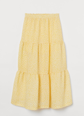 Желтая кэжуал цветочной расцветки юбка H&M