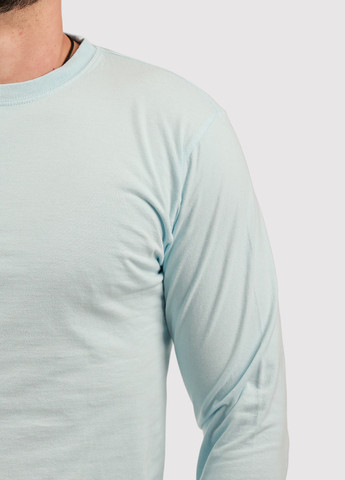 Светло-голубой демисезонный кэжуал лонгслив Blue 84 однотонный