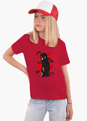 Красная демисезонная футболка детская итачи учиха наруто (itachi uchiha)(9224-2817) MobiPrint