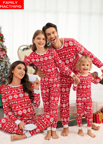 Красная всесезон пижама (лонгслив, брюки) лонгслив + брюки SHEIN