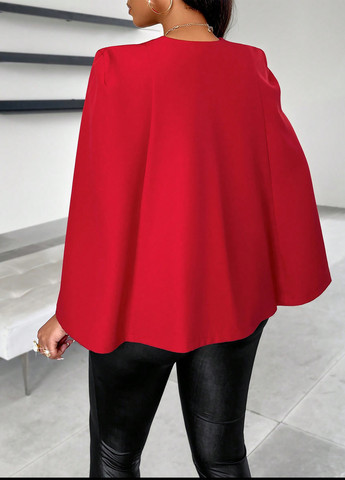 Красный женский жакет SHEIN однотонный - демисезонный