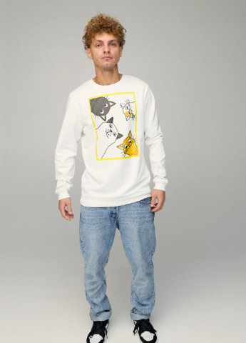 Білий свитшот мужской basic /no flis/ YAPPI малюнок (254557807)