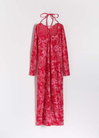 Розовое кэжуал платье Reserved с цветочным принтом