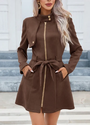 Коричневая демисезонная куртка SHEIN