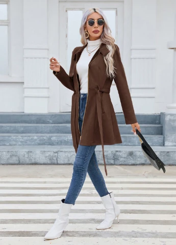 Коричневая демисезонная куртка SHEIN