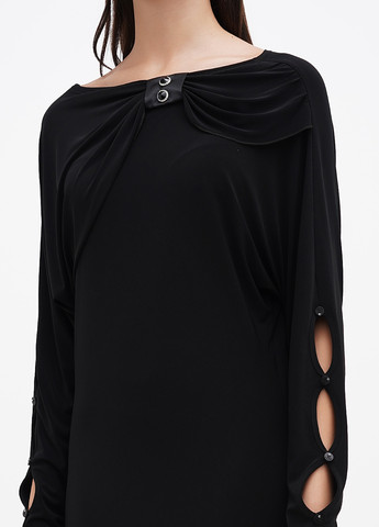 Чорна кежуал сукня Sassofono однотонна