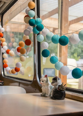 Гирлянда-ночник хлопковые фонарики CBL Аква 20 шариков, 3.7 м Cotton Ball Lights 5129 (252644000)