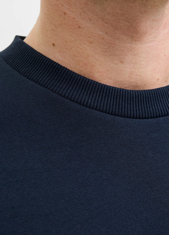 Темно-синій світшот Jack & Jones логотип без декору (354686446)