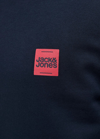 Темно-синій світшот Jack & Jones логотип без декору (354686446)