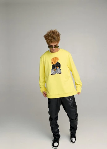 Желтый свитшот мужской oversize /no flis/ YAPPI (252259449)