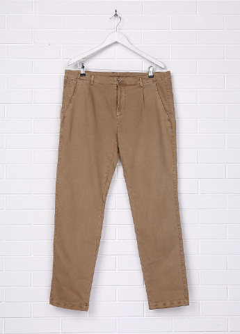 Светло-коричневые кэжуал демисезонные прямые брюки United Colors of Benetton