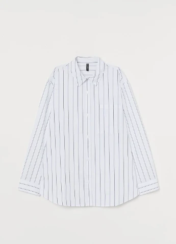 Белая кэжуал рубашка в полоску H&M