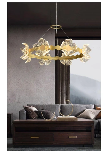 Люстра стельова LED D5021S/580-k Золото 25х58х58 див. Sunnysky (253122451)
