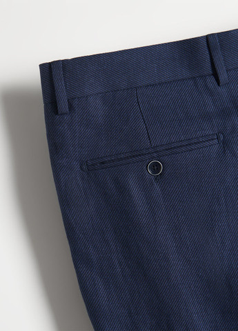 Темно-синие кэжуал демисезонные прямые брюки Reserved