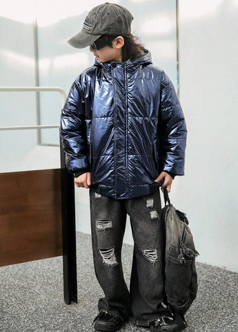 Чорна зимня куртка SHEIN