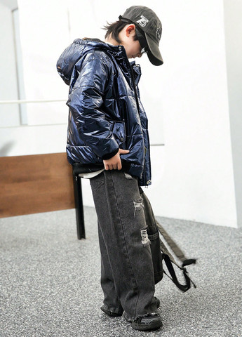 Чорна зимня куртка SHEIN