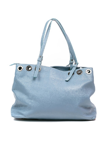 Сумка Italian Bags шоппер однотонная голубая кэжуал