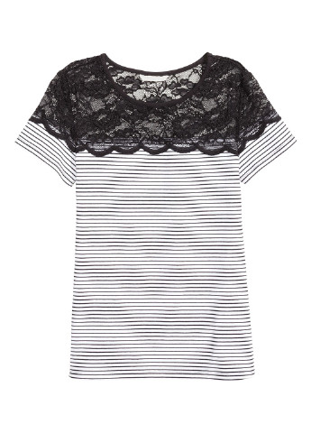 Чорно-біла літня футболка H&M