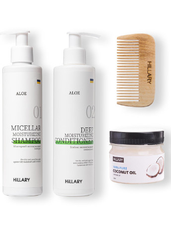 Набір для догляду за сухим типом волосся Aloe Deep Moisturizing & Coconut Hillary (253991528)